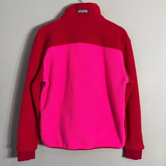 Vineyard Vines 1/4 Zip Colorblock Fleece Pullover Jacket Women's Small Pink Red - Picture 12 of 15